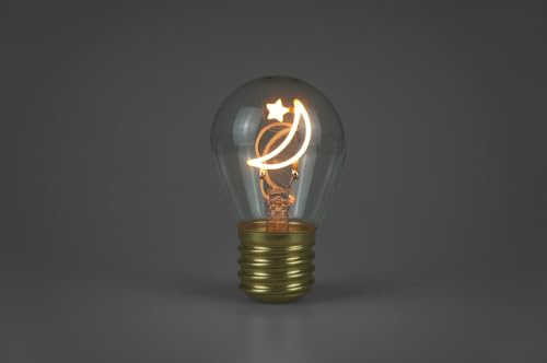 BHMAOYN LED Lampe mit USB & Batterie | Mond & Sterne Design | Magische Nachtlicht für Kinderzimmer & Schlafzimmer | Romantische Deko | Warmweiß
