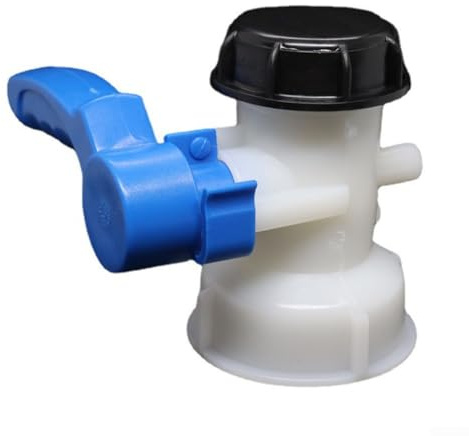 Getdoublerich IBC-Wassertank-Absperrventil, 75 mm DN50-Kugelhahn, 1000 l Tonnen, integriertes Ersatzventil, Zubehör, einfach zu installieren und zu verwenden, 1 Stück