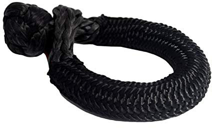 Windenseil, Schwarz 7/16 * 2.75 Zinch ATV-Winch-Schäkel, Uhmwpe-Schäkel for ATV SUV UTV Softhackel für ATV UTV SUV