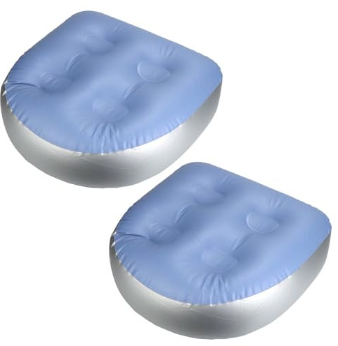 QWORK® 2Pcs Inflatable Booster Seat, Inflatable Seat Cushion for Hot Tubs and Spas, Adjustable Bath Cushion with 4 Suction Cups