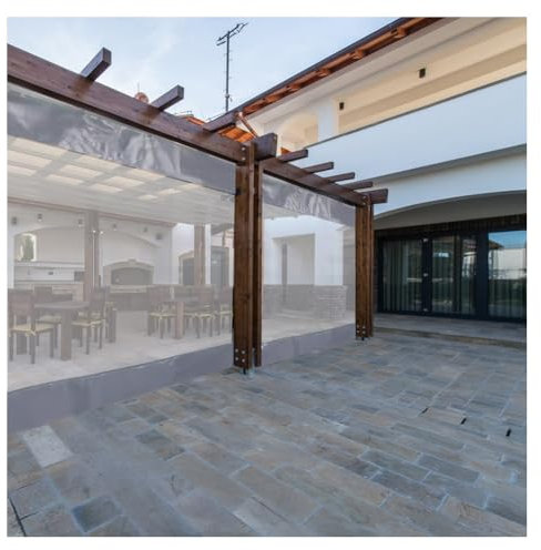 Outdoor Pavillon Wasserdicht Klar Abdeckung Transparente Plane Seitenteile mit Winddichten Vorhängen und Ösen (1,8 x 3 m)