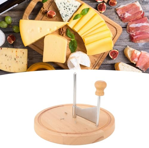 Cheese Curler for Cheese Wheel, Ergonomic Handle, Stainless Steel Flower Cutter with Rotating Shaft, Easy to, Multifunctional Shaver, Beech Wood, Proof, Easy to Operate
