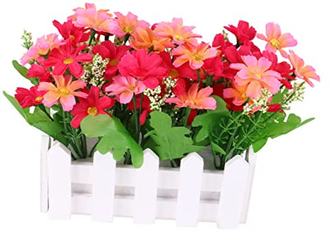 GARVALON Dekoration Simulierte Zaunblume Rote Blüten Für Hochzeiten Fotografie Requisiten Und Innenraumgestaltung Realistischer Blumenschmuck Für Zuhause Und Büro