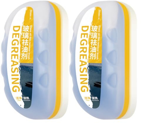 DRJCKOLOTH Automotive Oil Film Cleaning Brush,Rimuovi Pellicole d'Olio,Detergente Per Vetri Auto,Rimuovi Pellicole D'Olio Per Vetri,Spazzola Per Pulizia Vetri Auto, Parabrezza