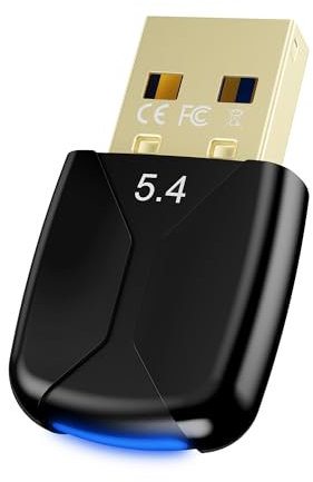 Bluetooth per PC Dongle, RENGOGA USB Bluetooth 5.4 Adattatore Chiavetta USB Bluetooth per PC Controller PS5 PS4 Switch Tastiera Mouse Auriculares, Ricevitore Bluetooth USB para Windows 11/10/8.1/7