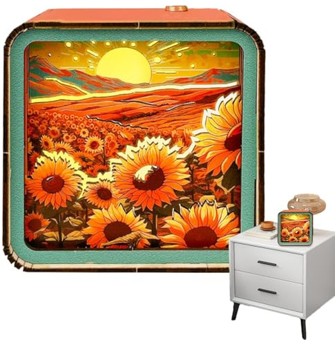 Tongfer Luce notturna puzzle in legno, luce notturna a puzzle, dimmerabile, decorazione per la casa per camera da letto, soggiorno, studio