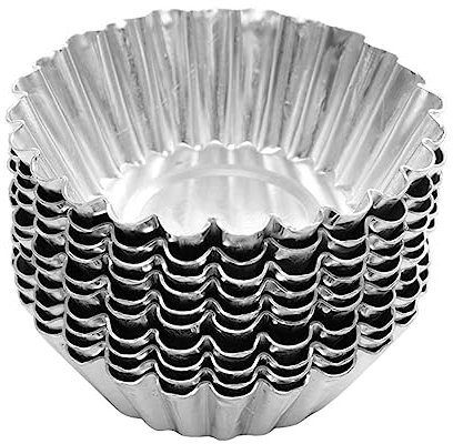 ABOOFAN 100 Pirottini Antiaderenti in Metallo Per Muffin 7x2 Cm (2 8x0 8 Pollici) E Conduttività Termica Rapida Perfetti Per Torte Crostate Muffin Crostate
