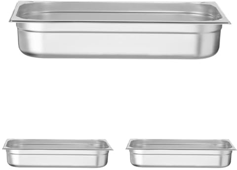 HENDI Bac Gastronorme, GN 1/1, résistance thermique -40 °C à 300 °C, utilisable dans des fours à convection, des réfrigérateurs, des bain-maries, des chafing dishes, 14L, 530x325x(H) 100mm, inox