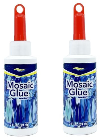 Mosaic Tile Epoxy Adhesive - Non-Toxic Fast-Acting Glue for Crafts, Ceramic & Glass - Waterproof UV Resistant No-Drip Formula, Clear Bond for Wood/Plastic & DIY Art (100ml*2)