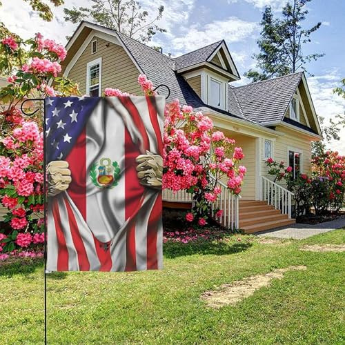 Bandera de Perú y Estados Unidos, doble cara, 28 x 40 pulgadas, decoración para exteriores