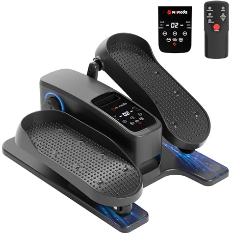 MOMODA Mini Eliptica Bajo Escritorio, Pedaleador Eléctrico 2 en 1 con 12 Niveles Ajustables para Ancianos, hogar y Oficina, adelante y atrás, Manual y automático