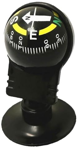 Navigation par boussole de voiture – Boule de boussole intérieure automobile, guide de haute précision avec base magnétique | Accessoire de navigation de véhicule de bateau de bateau de voyage en plei