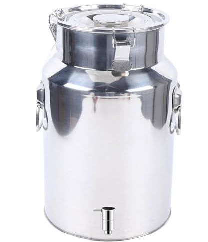 Bidon INOX 20 litres avec Robinet,Bidon À Lait INOX De Transport De Lait De Ferme Bidon De Baratte,Capacity-7L