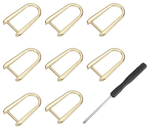 sourcing map D-Rings Screw in Shackle, Zinc Alloy Horseshoe U Shape D Ring Buckles for Purse DIY Craft Keychain