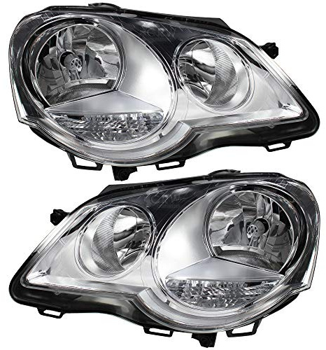 Halogen Scheinwerfersatz Scheinwerfer Satz Hauptscheinwerfer Set links rechts H7/H1 Chrom passend für 9N_