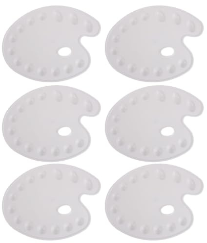 6pcs Watercolor Mixing Palette for Artists 14 Wells Plastic Paint Tray