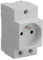 DEBFLEX - Prise Électrique 2P+T Pour Tableau Electrique - Prise Modulaire 10/16A avec Terre - Montage sur Rail DIN - Grise