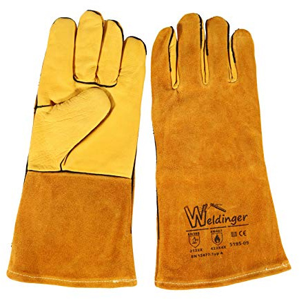 WELDINGER MAG pro Schweißerhandschuhe gold Gr. L/10 Rindnarbenleder/Rindspaltleder