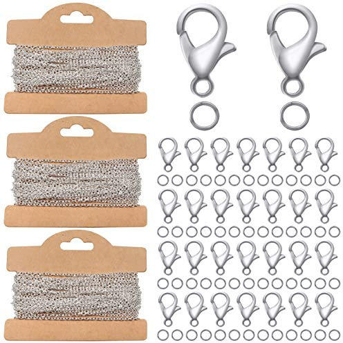 TOAOB 15M Gliederkette Schmuckkette Silber Ketten Kette Meterware 2mm Chain Ketten zum Basteln Kettenband Schmuckherstellung für DIY Schmuck Kette Basteln Herstellung