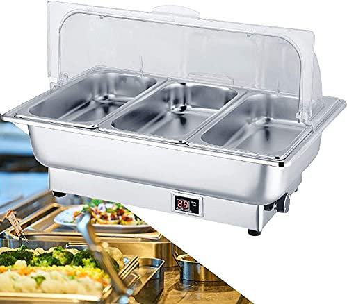 JINCAN. Sciatore di catering di grande capacità, vaso caldo in acciaio inossidabile, tavolo a buffet rettangolare elettrico e scaldabile con display a temperatura reale, molto adatto per Matrimoni o f