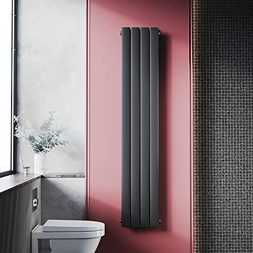 ELEGANT Design Heizkörper flach 1600 x 308 mm Flachheizkörper Anthrazit Doppellagig Vertikal Heizkörper Bad Paneelheizkörper