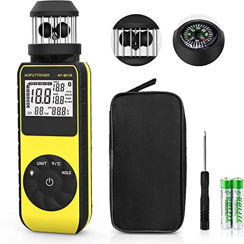 Pocket Anemometer, Handheld Anemometer Update Wind Meter with 360°Rotation any wind Direction