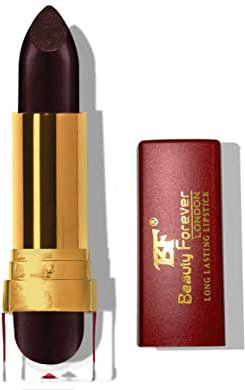 Beauty Forever Long Lasting Cream Lipstick, Glossy & Moisturising Lip Formula, Vitamin C & E Enriched, Hydrating Feature, High Impact Lip Colour, Available In 24 Shades (Black Berry (LL124))