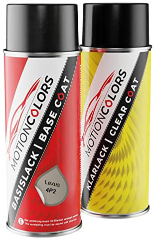 MOTIONCOLORS Beige Shining Flake Metallic/Burnished Gold Metallic 4P2 für Lexus Autolack Sprühdosen Set Basislack Klarlack Spraydose 400ml