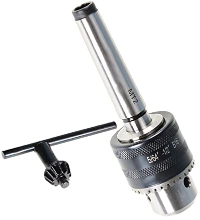 kimllier B16 Drill Chuck 5/64 Inch - 1/2 Inch Mini Metal Lathe Tail Stock Drill Chuck Tool with MT2 MT Arbor Fit for CNC Lathe Milling Drill Machine