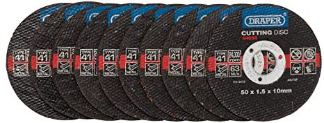 Draper 94658 Metal Cutting Discs, 50 x 1.5 x 10mm (Pack of 10)