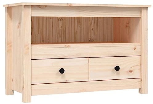 vidaXL TV Schrank Lowboard TV Möbel Tisch Board Sideboard Fernsehschrank Fernsehtisch HiFi-Schrank Wohnzimmer 79x35x52cm Massivholz Kiefer