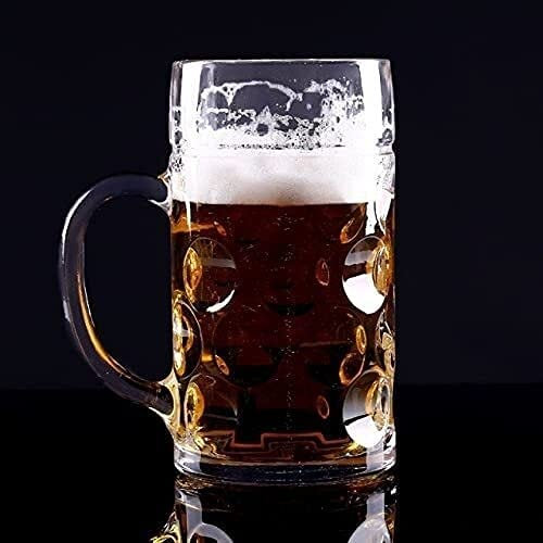 JSY Tasse de bière Tasse de verre très grande 1 litre bière tasse de verre brouillon de bière grosse tasse de bière festival de bière festival spécial tasse de bière traditionnelle tasse de mug héros