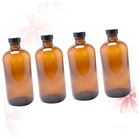 CHILDWEET Bottiglie Di Marrone Con Coperchio 4 Pezzi 60 Ml Bottiglie Di Rotonde Per Oli Essenziali Brocca D'acqua Ricaricabile