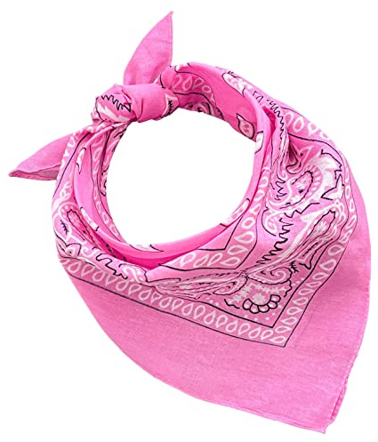 JOPHY & CO. 100% algodón BANDANA SET 3/5/10 para Mujeres Hombres Niños Unisex Único y/o Paisley Pattern COD. A644 (Paisley, Rosa, Set 1 pz)