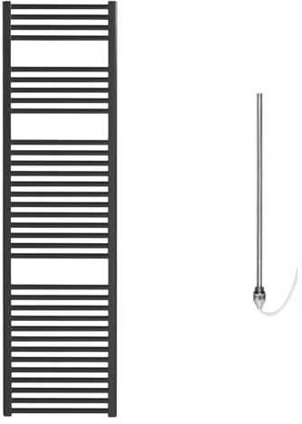 Bray Electric Heated Towel Rail/Warmer/Bathroom Radiator, Prefilled, Black, IP67, 1500 x 500