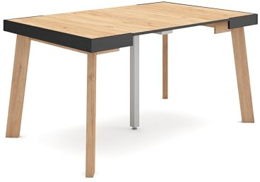 Skraut Home | Ausziehbarertisch | Multifunktionaler ausziehbarer | 140 | Für 6 Gäste | Hölzerne Beine | Moderner Stil | Eiche