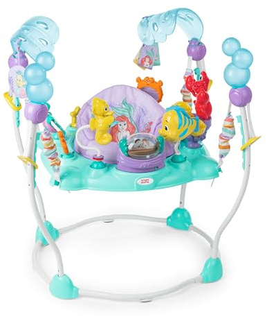 Bright Starts Disney The Little Mermaid Sea of Activities Baby Activity Jumper with Interactive Toys, Lights & Music with Disney Princess Ariel, 6-12 Months (Blue)