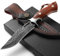 DRACHENADER couteau de chasse damas de plein air avec fourreau en cuir véritable, japonais forgé à la main Véritable acier damassé couteau de survie fixe manche en bois