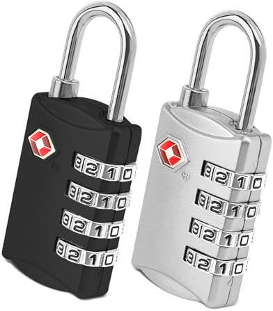 2 Stücke TSA Gepäckschlösser, Zahlenschloss 4 Stellig, Zahlenschloss Vorhängeschloss, Schlösser Rreisekoffer, Kofferschloss Zahlenschloss