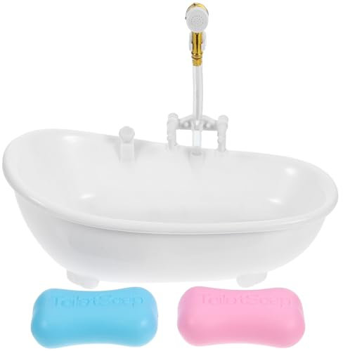 Vaguelly 1satz Miniatur Badezimmermöbel Elektrische Badewanne Mit Zubehör Spielzeug Für Puppenhaus Realistische Miniatur-badewanne Für Kreatives Spiel Und Dekoration