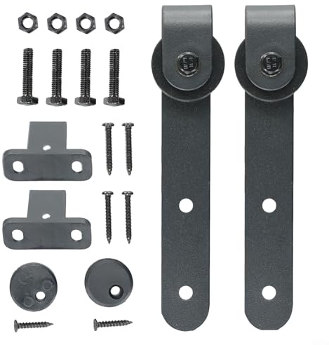 HOHOVYVY Sliding Door Complete Set, Sliding Door Fitting, Wardrobe Sliding Door Barn Hardware Kit, Super Mini Sliding Door Hardware
