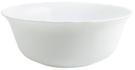 Tradineur - Ensaladera Redonda - Fabricado en Vidrio Opal - Bordes Ondulados - Ideal tanto para la hostelería como el hogar - Ø 23 x 9 cm