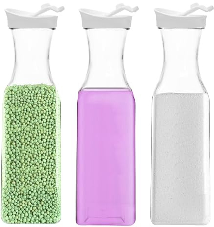 3Pcs Dosificador Detergente Lavadora,Dispensador Detergente Lavadora,1.5L dispensador de detergente hermétic,Almacenamiento de Detergente de Plástico Pet para Detergente Lavadora Liquido