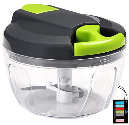 Sinnsally Tritatutto Manuale,520ml Trita Cipolla Manuale,Trita Verdure Manuale,Tritatutto a corda,frulatore tritaverdure da cucina,tritatuto piccolo,taglia cipolla per Insalata,Aglio,di Patate,Frutta