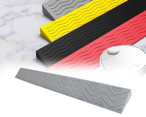XMLYSMYS Rampe di Soglia per Robot Spazzante, Rampa per Sedia a Rotelle in Plastica Leggera, Rampa Antiscivolo per Disabili per Gradini del Bagno di Casa, Ingresso(Grey,100x10x4cm)