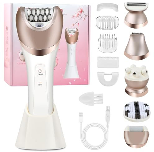 Mapille 6 In 1 Rasierer Damen Elektrisch Intimrasierer für Frauen Trimmer Damen Ladyshaver Haartrimmer für Rasierer Trockenrasierer Damen Epilierer Bikinitrimmer für Frauen Schamhaare Körper, Gesicht