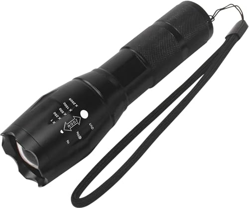 Marsrut 10000 Lumen Flashlight, Tactical Flashlight, Zoomable LED Torch Lamp, 10W High Bright with 5 Modes, Waterproof 18650 Battery Flash Light, Essentials Gear for Camping Outdoor Gifts