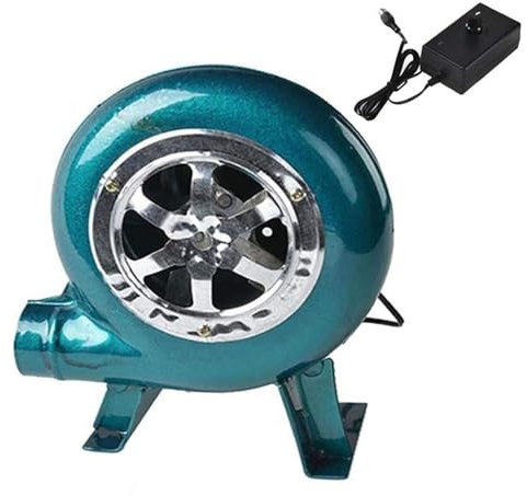 Pealihuy Soffiatore elettrico per fucina da fabbro, soffiatore centrifugo per barbecue, ventilatore a pompa con regolatore, ventilatore per accensione camino a carbone, forgia a carbone per cucinare,