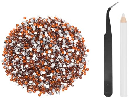 sourcing map 5000 diamantes de imitación de resina con parte trasera plana, SS12 de 3 mm, gemas de brillo redondas a granel con herramientas de recogida para manualidades, vasos, tazas, ropa, color