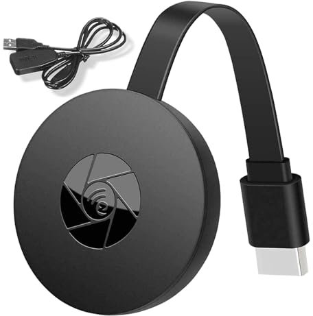 Adattatore HDMI wireless 1080P HD 5G WiFi disponibile, Airplay/Miracast/DLNA compatibile con iPhone/iPad/Android/Windows/Mac – Plug & Play, trasmissione istantanea HDTV per TV/proiettore